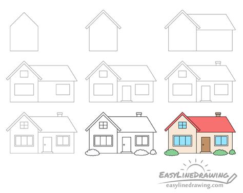 bahay drawing easy|How to Draw a House Step by Step .